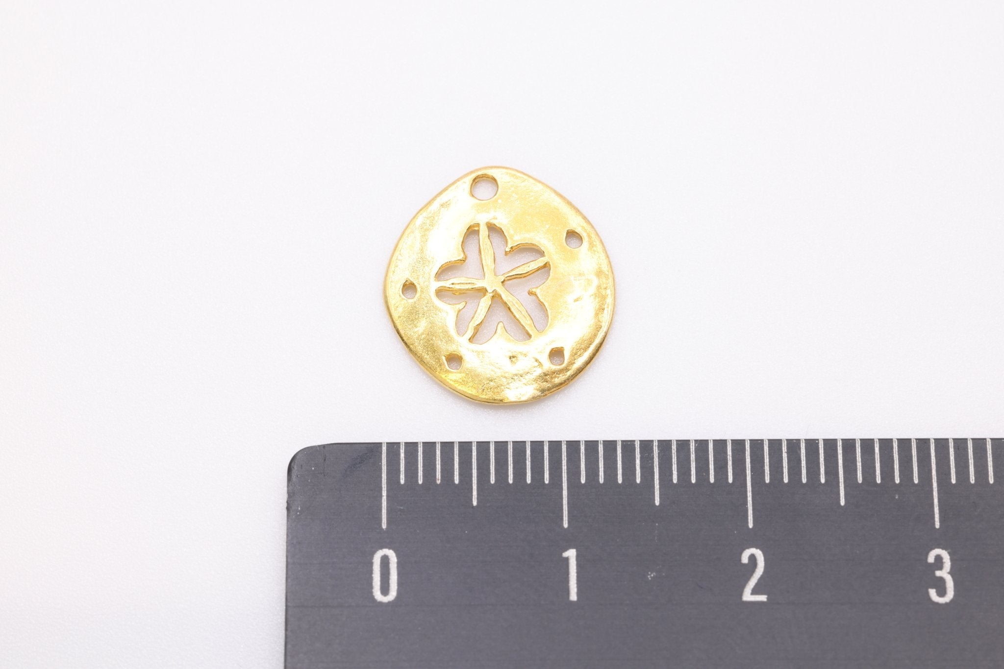 Sand Dollar Charm Wholesale 14K Gold, Solid 14K Gold, 339G - HarperCrown