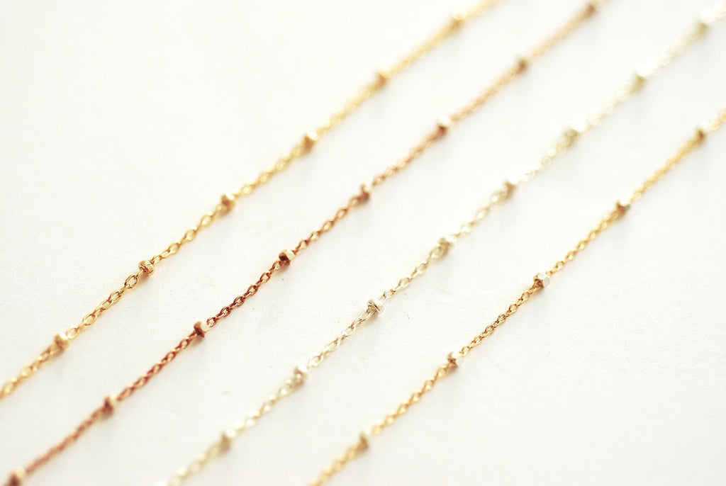 1 Foot of 0.9 mm 14K Gold Filled Wheat Chain