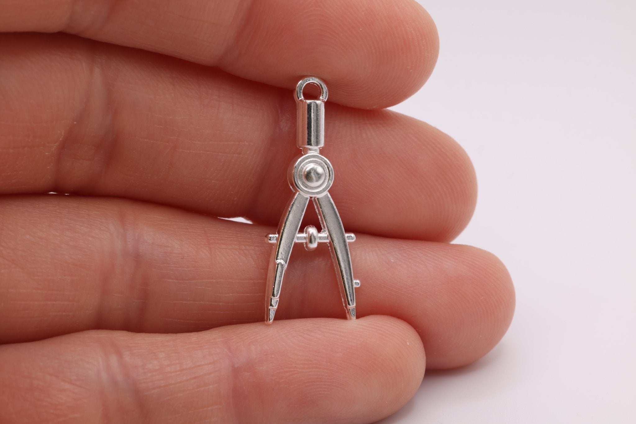 School Compass Charm, 925 Sterling Silver, 618 - HarperCrown