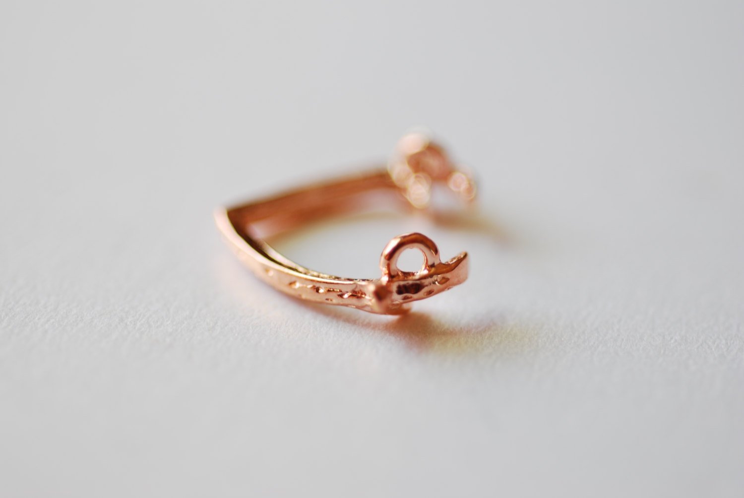 Shiny Pink Rose Vermeil Gold Deer Antler Charm- 18k gold plated over Sterling Silver Deer Antlers, Gold Dear Antler Connector Charm, 236 - HarperCrown