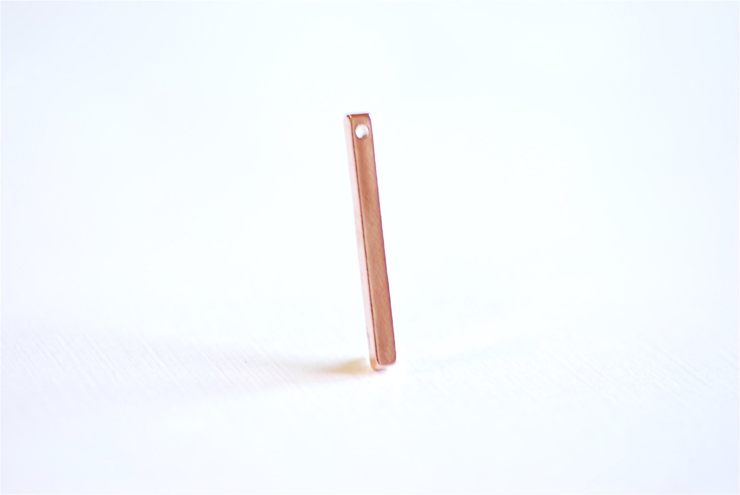 Shiny Pink Rose Vermeil Gold Rectangle Bar Drop- 18k gold plated over Sterling Silver Bar, Rose Gold Bar Column, Gold Bar Dangle Charm,238 - HarperCrown