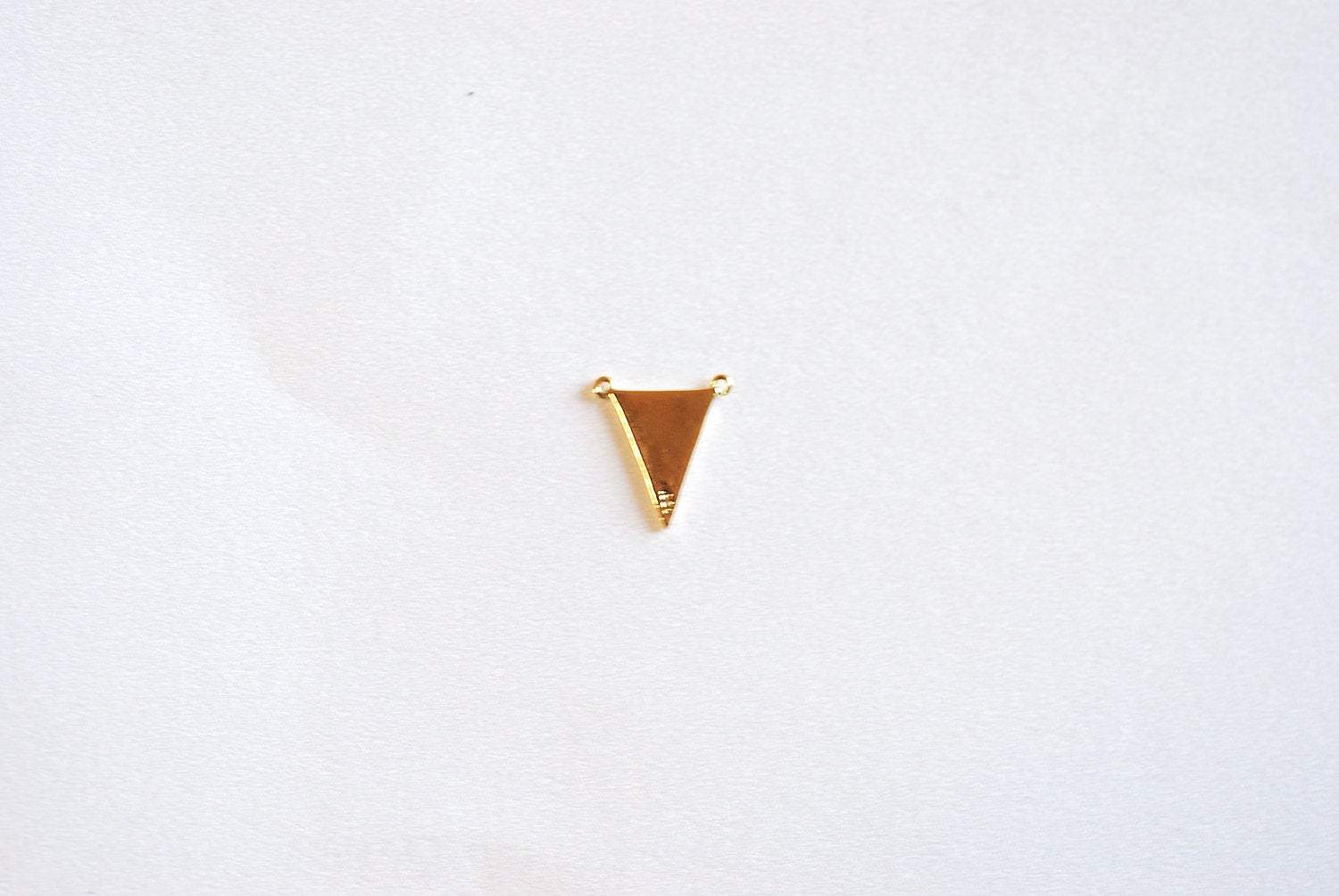 Shiny Vermeil Gol Triangle Connector- 22k gold over Sterling Silver Triangle Connector Charm Link Spacer, Gold Arrow Connector, Arrowhead - HarperCrown