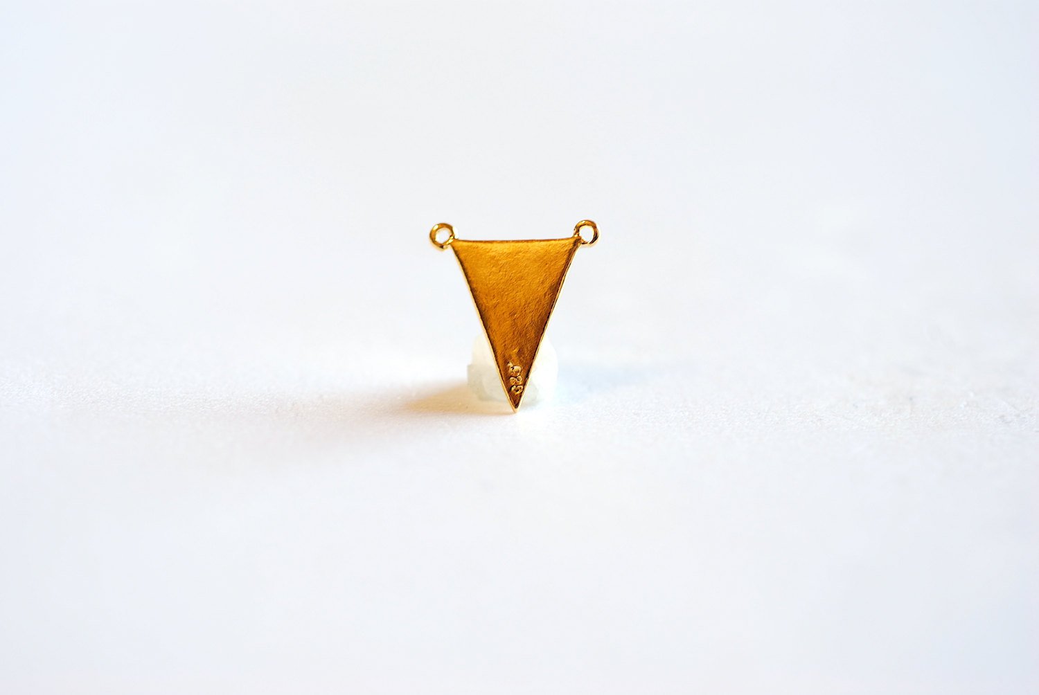 Shiny Vermeil Gol Triangle Connector- 22k gold over Sterling Silver Triangle Connector Charm Link Spacer, Gold Arrow Connector, Arrowhead - HarperCrown