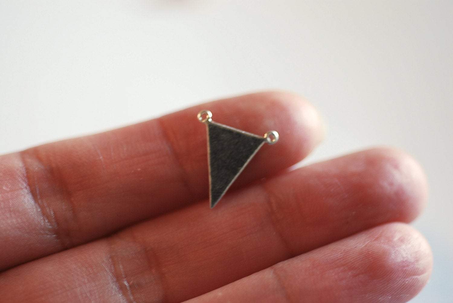 Shiny Vermeil Gol Triangle Connector- 22k gold over Sterling Silver Triangle Connector Charm Link Spacer, Gold Arrow Connector, Arrowhead - HarperCrown
