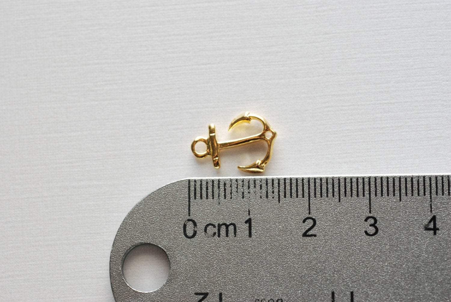 Shiny Vermeil Gold Anchor Connector - 18k gold plated over sterling silver, Gold Anchor Link Spacer Connector, Nautical Anchor Charm, 101 - HarperCrown