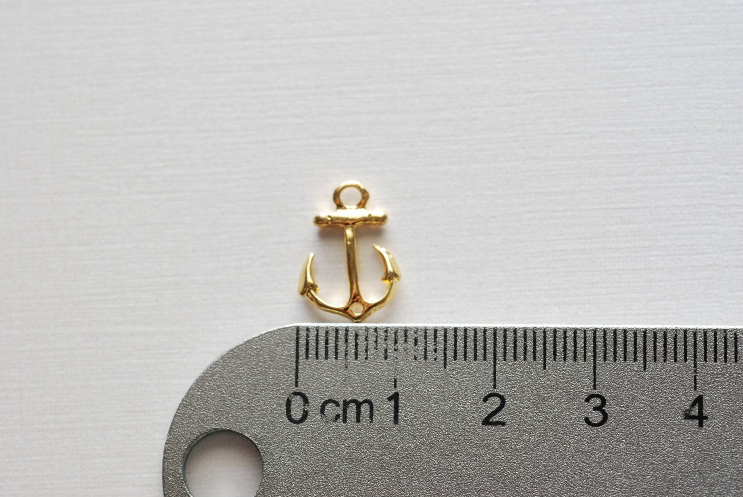 Shiny Vermeil Gold Anchor Connector - 18k gold plated over sterling silver, Gold Anchor Link Spacer Connector, Nautical Anchor Charm, 101 - HarperCrown