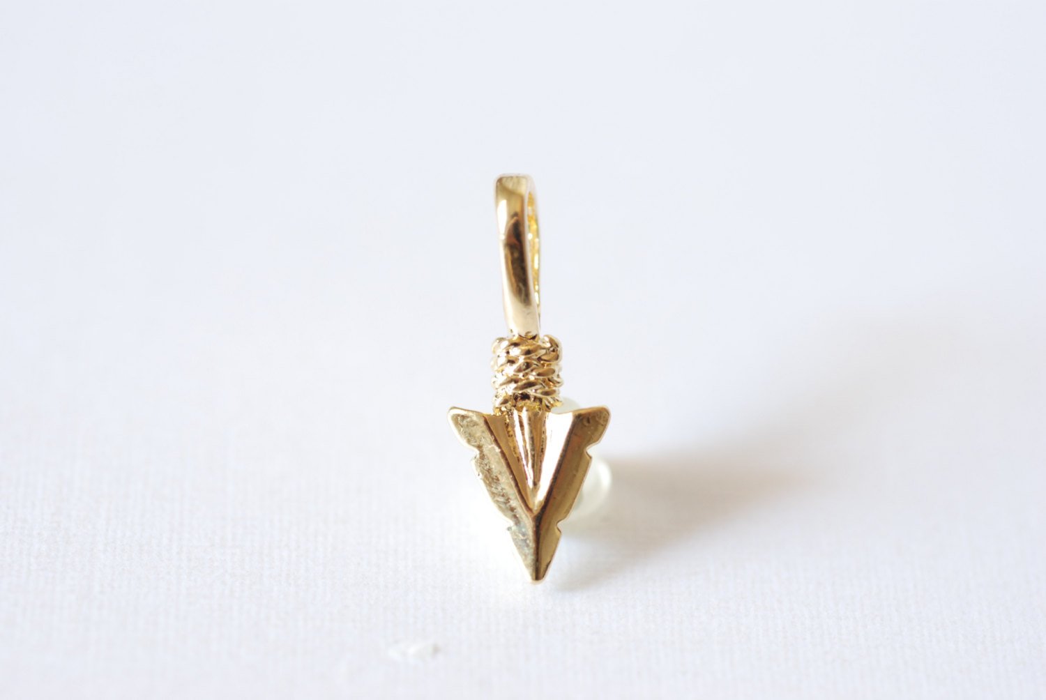 Shiny Vermeil Gold Arrow charm- 18k gold over 925 sterling silver Arrow charm, Gold arrow, arrow, arrowhead, arrow charm, vermeil arrow, 89 - HarperCrown