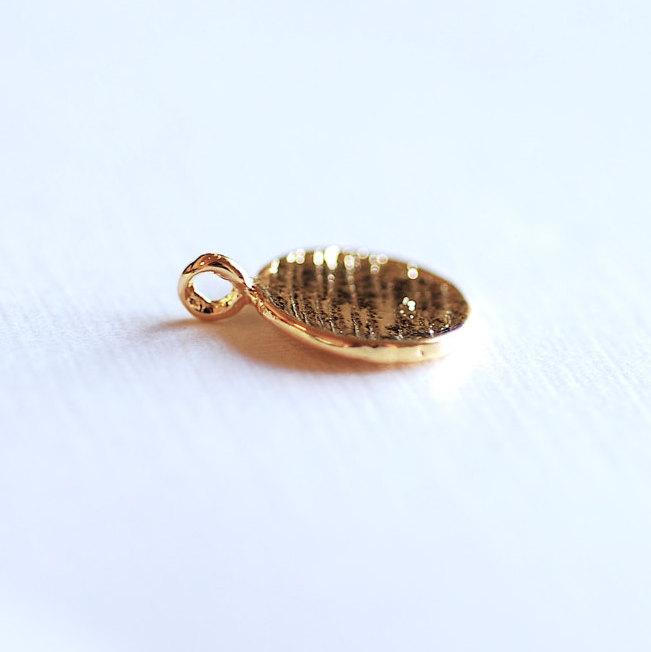Shiny Vermeil Gold Blank Disc Charm with Attached Bail -18k gold over sterling silver, blank disc, stamping disc, blank stamping disc, 167 - HarperCrown