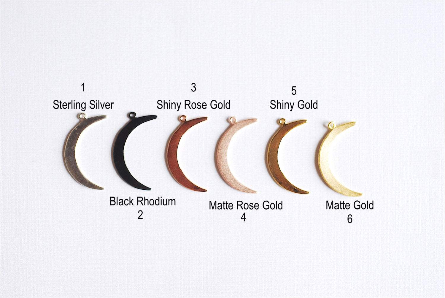 Shiny Vermeil Gold Crescent Moon Charm- 18k gold plated over Sterling Silver, Gold Half moon charm pendant, Gold Tusk, Gold Moon Charm, 276 - HarperCrown