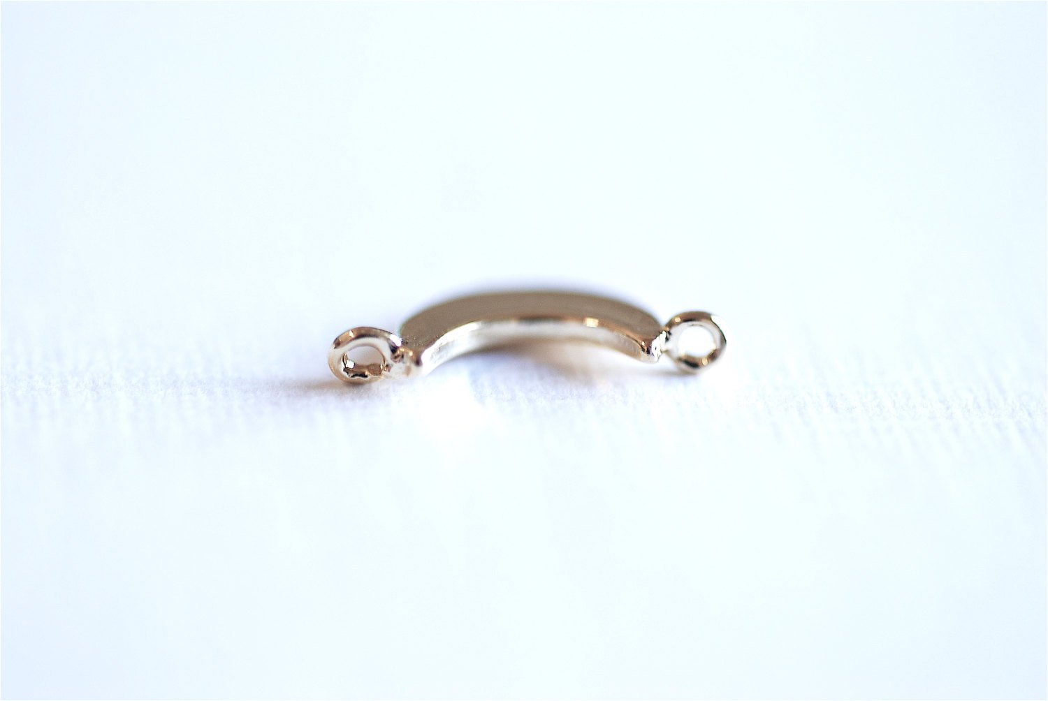 Shiny Vermeil Gold Crescent Moon Connector Charm- 22k gold plated Half Moon Connector, Spacer, Link, Sliced Moon, Gold Moon Connector, 267 - HarperCrown