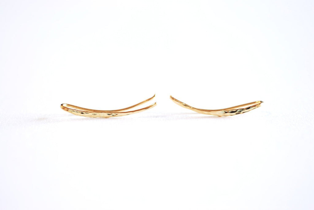 Wholesale Earrings - Shiny Vermeil Gold Ear Climber Earrings- 22k gold  plated Sterling Silver Ear Crawlers, Earring Findings, Curved Bar Earrings,  Ear Cuff, 304 – HarperCrown