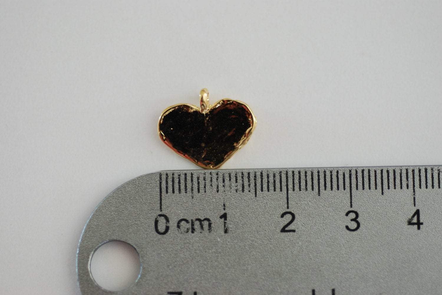 Shiny Vermeil Gold Heart Charm - 18k gold plated over sterling silver flat gold heart pendant, Gold Heart Charm, Gold Heart Stamping, 87 - HarperCrown
