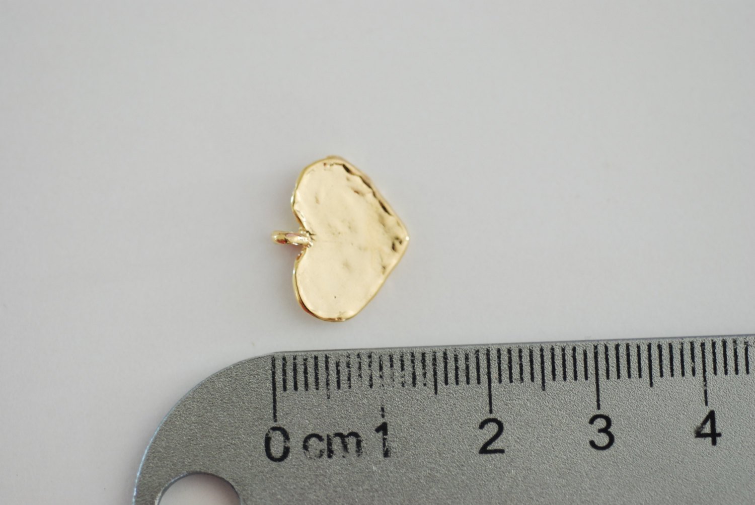 Shiny Vermeil Gold Heart Charm - 18k gold plated over sterling silver flat gold heart pendant, Gold Heart Charm, Gold Heart Stamping, 87 - HarperCrown