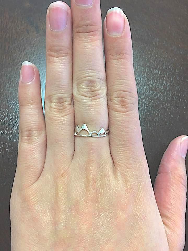 Shiny Vermeil Gold Mountain Adjustable Ring- 18k gold plated over Sterling Silver Adjustable Ring, Mountain Peak Range Ring, Hiking Ring,262 - HarperCrown