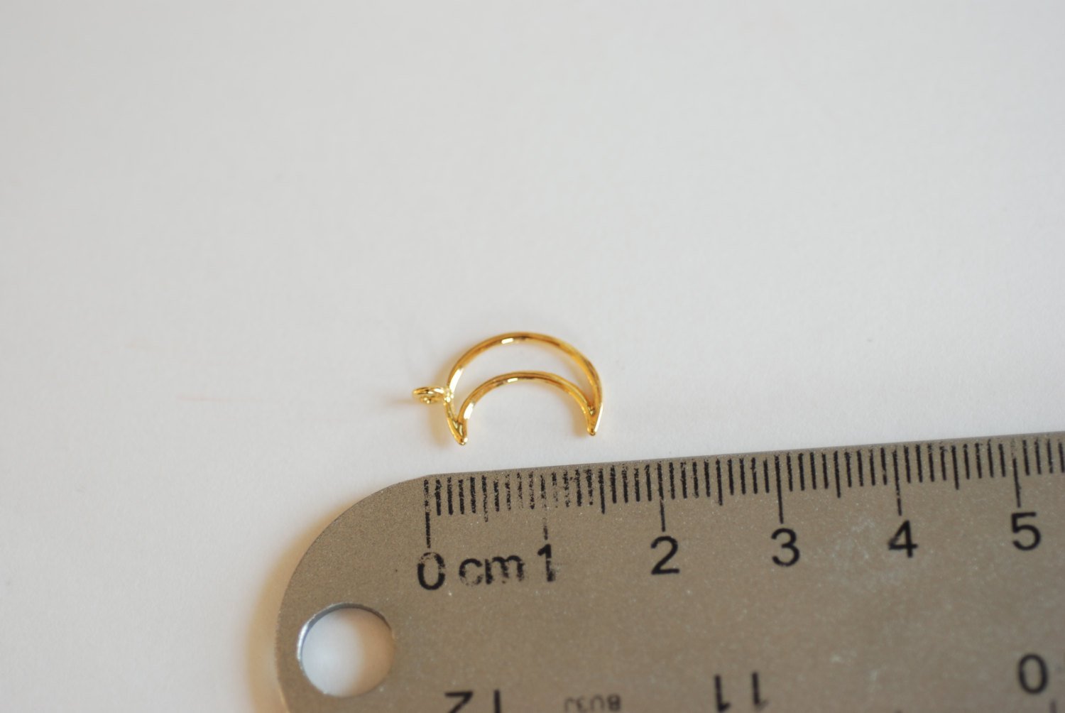 Shiny Vermeil Gold Open Crescent Moon Charm- 18k gold plated over Sterling Silver Moon Charm,Gold Half Moon Charm,Gold Moon Charm, 52 - HarperCrown