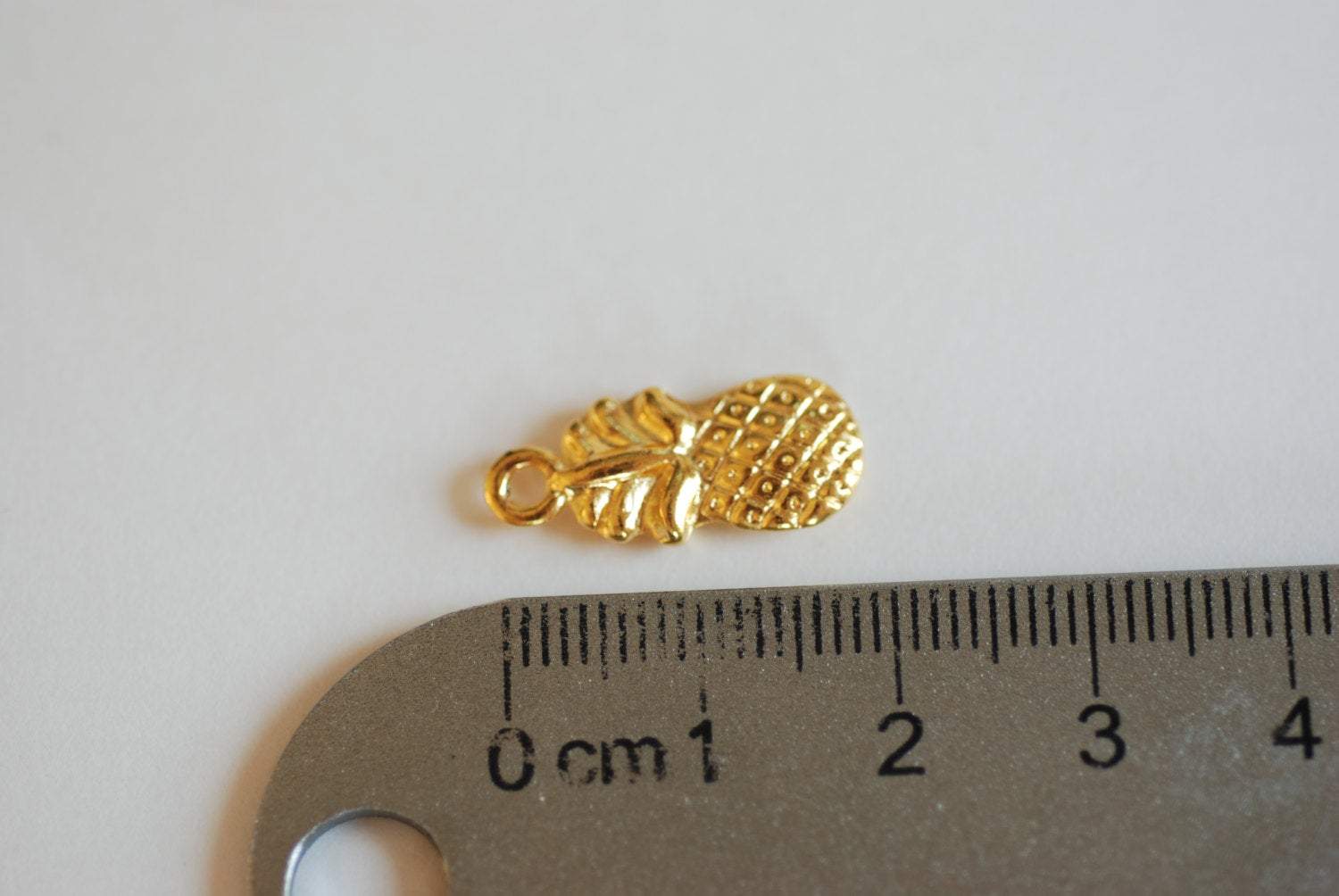 Shiny Vermeil Gold Pineapple Charm- 18k gold plated over Sterling Silver, Hawaiian Pineapple Dole Charm Pendant, Pineapple Charm, Fruit - HarperCrown