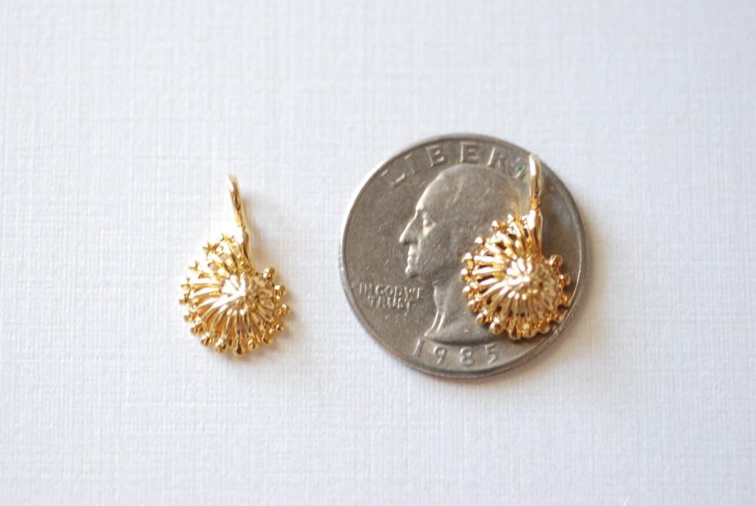 Shiny Vermeil Gold Seashell Conch Shell Charm Pendant - 18k gold over sterling silver sea life shell pendants, Vermeil Gold Shell Charm - HarperCrown