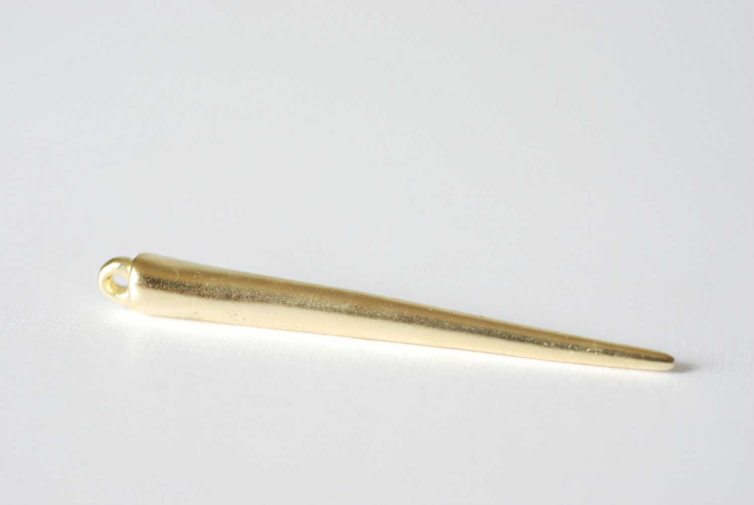 Shiny Vermeil Gold Spike Charm - 18k gold plated over sterling silver, spike charm, dagger spike charm or pendant, vermeil needle charm - HarperCrown