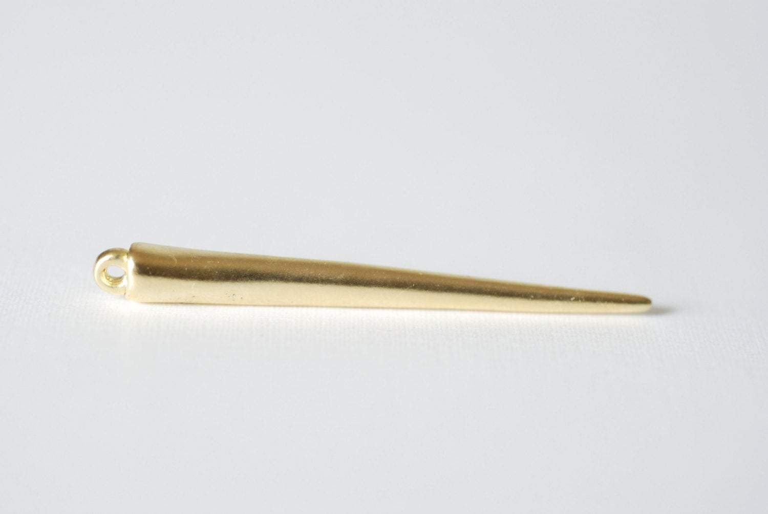 Shiny Vermeil Gold Spike Charm - 18k gold plated over sterling silver, spike charm, dagger spike charm or pendant, vermeil needle charm - HarperCrown