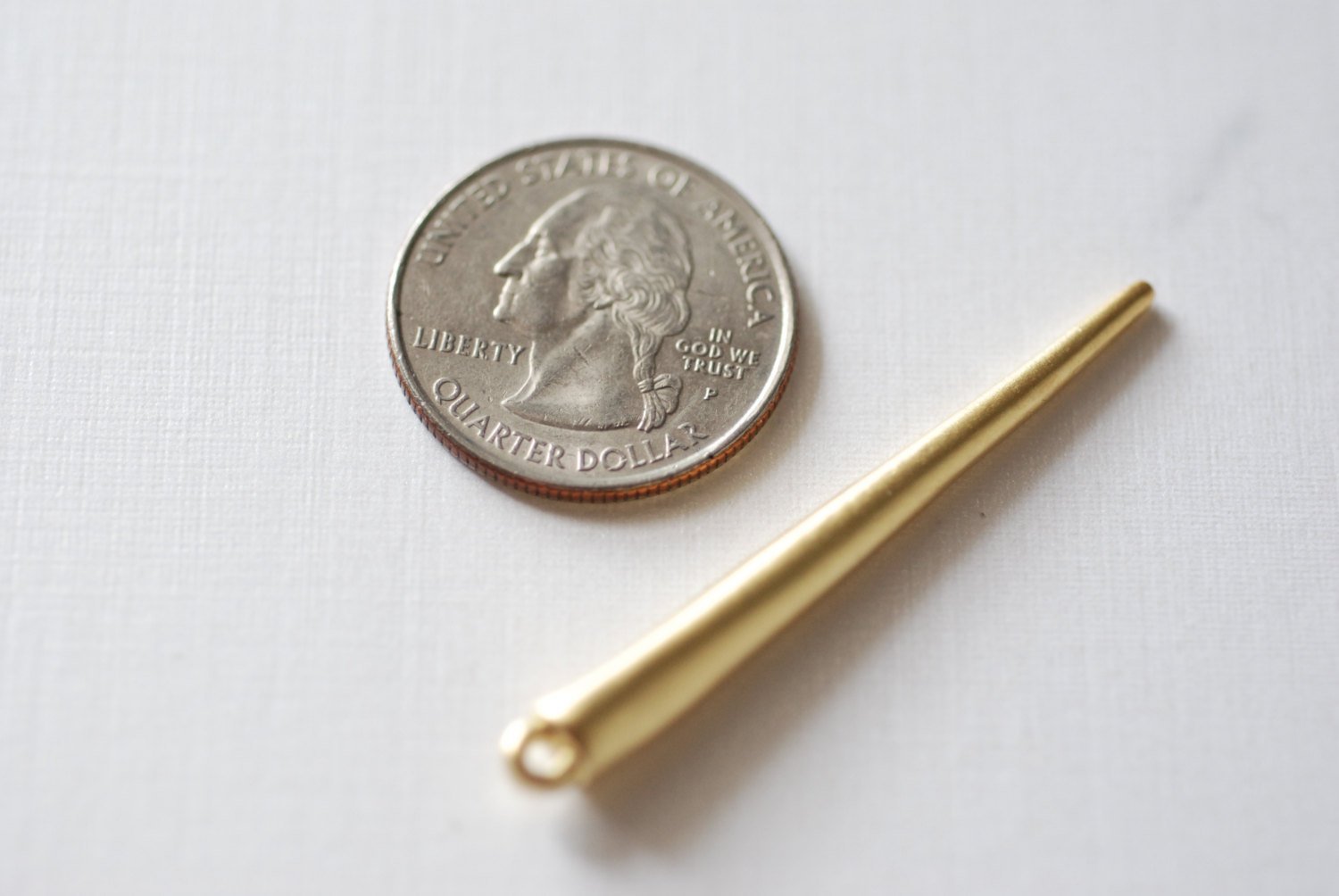 Shiny Vermeil Gold Spike Charm - 18k gold plated over sterling silver, spike charm, dagger spike charm or pendant, vermeil needle charm - HarperCrown