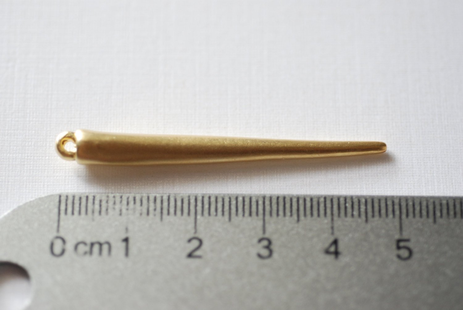 Shiny Vermeil Gold Spike Charm - 18k gold plated over sterling silver, spike charm, dagger spike charm or pendant, vermeil needle charm - HarperCrown