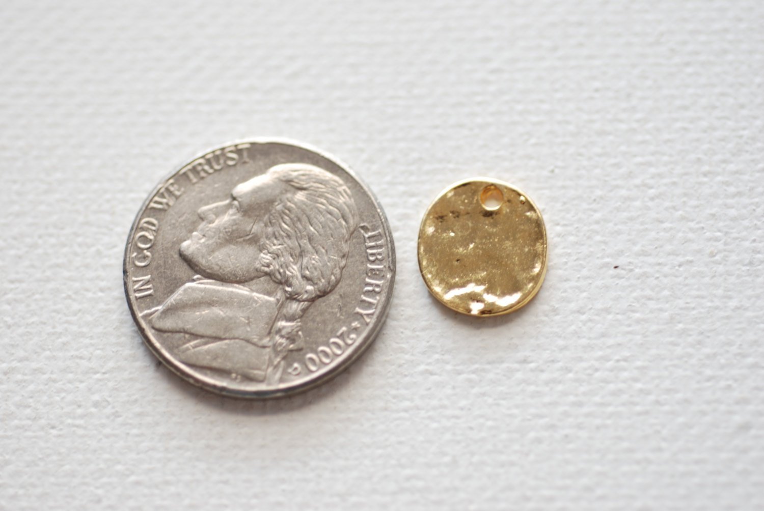 Shiny Vermeil Gold Stamping Blank Disc, Stamping Discs, Gold Round Disc Charms, Gold Stamping Blanks, Vermeil Round Disc Charm, Gold Tag, 31 - HarperCrown