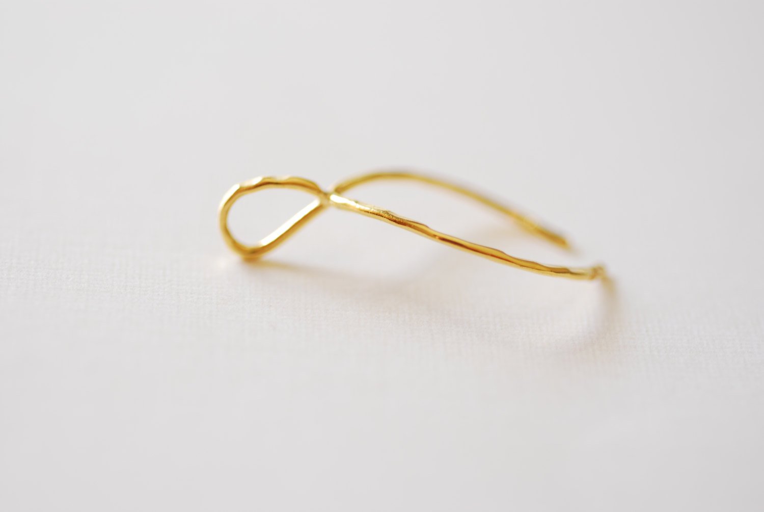 Shiny Vermeil Gold Thin Hammered Wishbone Charm- 18k gold plated over Sterling Silver Wishbone, Vermeil Gold Wishbone Pendant Charm, 217 - HarperCrown