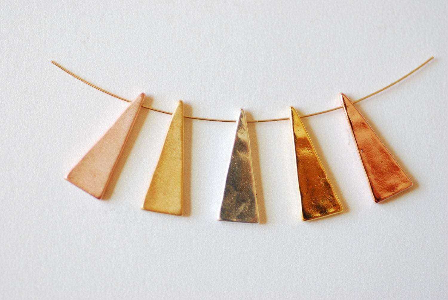 Shiny Vermeil Gold Triangle Beads- 18k gold plated over Sterling Silver Triangle, Vermeil Gold Triangle Charm, Gold Geometric Shape beads - HarperCrown