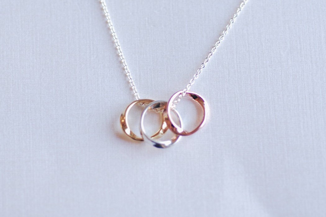 Shiny Vermeil Gold Wavy Round Open Circle Connector Ring- 18k gold over Sterling Silver Round Open Ring, Gold Wavy Twisted Karma Ring, 282 - HarperCrown