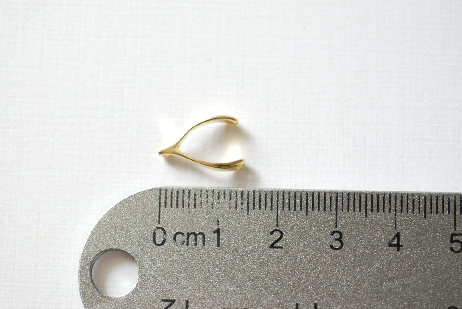 Shiny Vermeil Gold Wishbone Connector Charm Pendant- 18k gold over Sterling Silver Wishbone Connector Link Spacer, 2 holes wishbone, 13 - HarperCrown