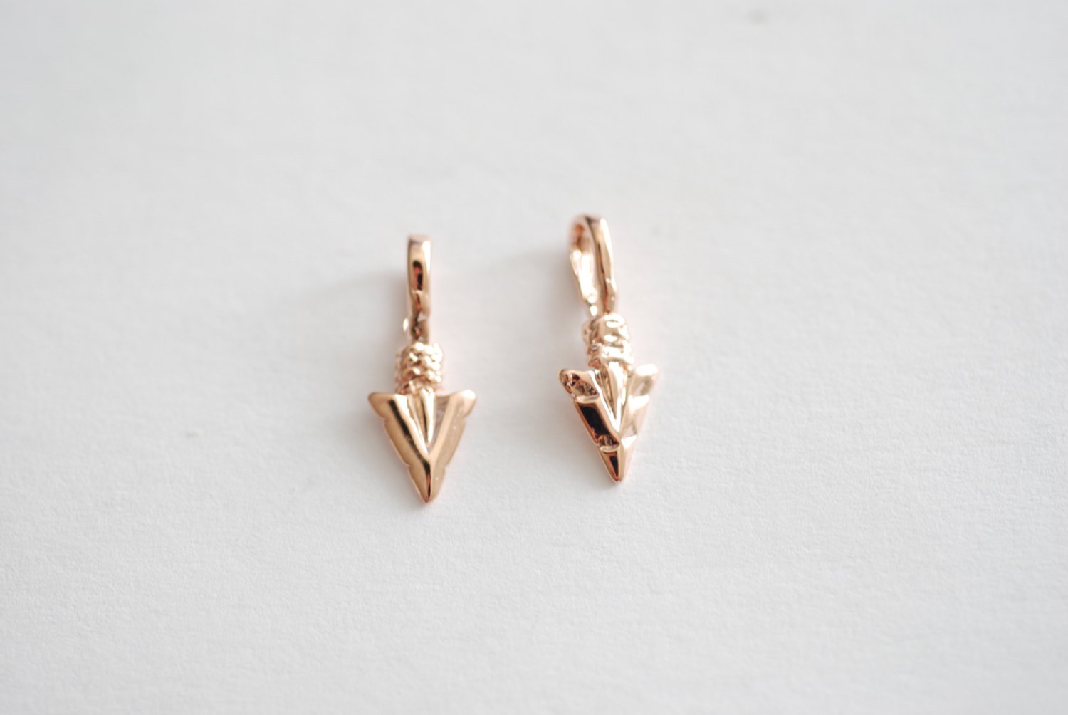 Shiny Vermeil Rose Gold Arrow charm, 18k gold over 925 sterling silver Arrow charm, Gold arrow, arrow, arrowhead, arrow charm, vermeil arrow - HarperCrown