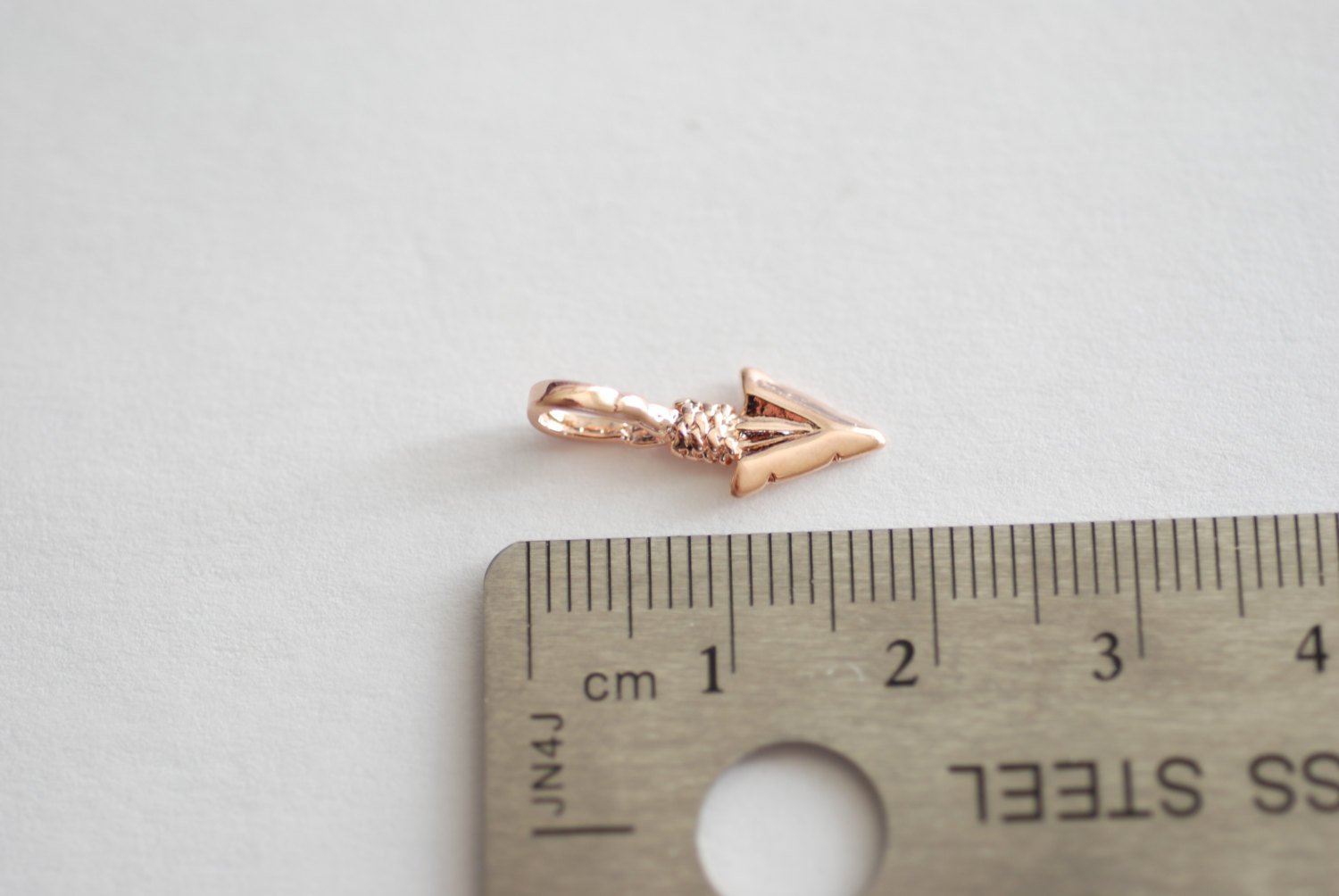 Shiny Vermeil Rose Gold Arrow charm, 18k gold over 925 sterling silver Arrow charm, Gold arrow, arrow, arrowhead, arrow charm, vermeil arrow - HarperCrown