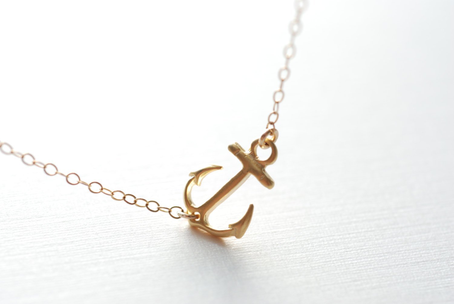 Handmade by HeirloomEnvy Sideways Anchor Necklace Gold Anchor Necklace Simple Minimalist Anchor Necklace Dainty Jewelry by HeirloomEnvy