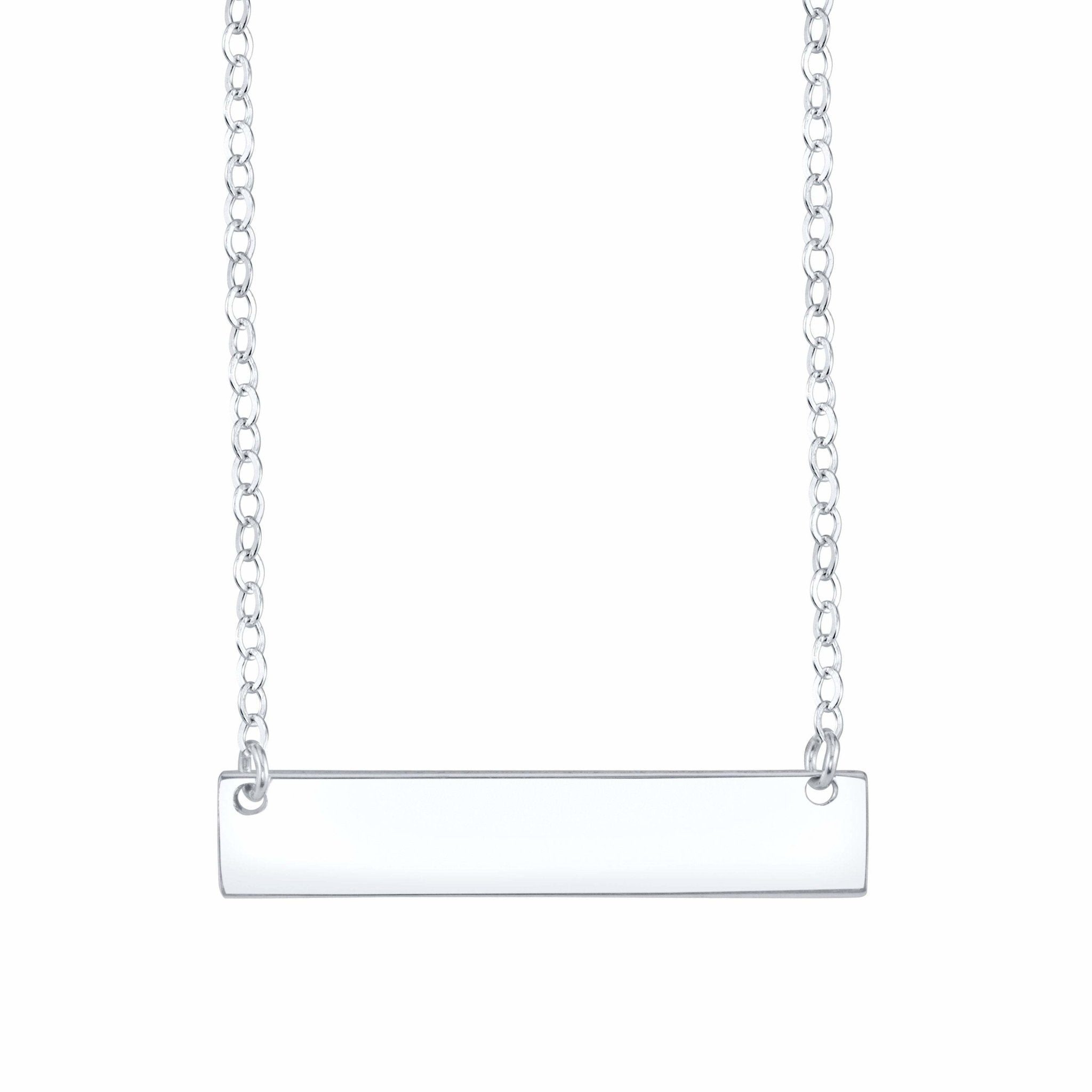 Sisuno Listing for 925 Sterling Silver Personalized Horizontal Bar Necklace ~ Custom Engraving Service ~ Names, Date, Initials, Locations, Birthday - HarperCrown