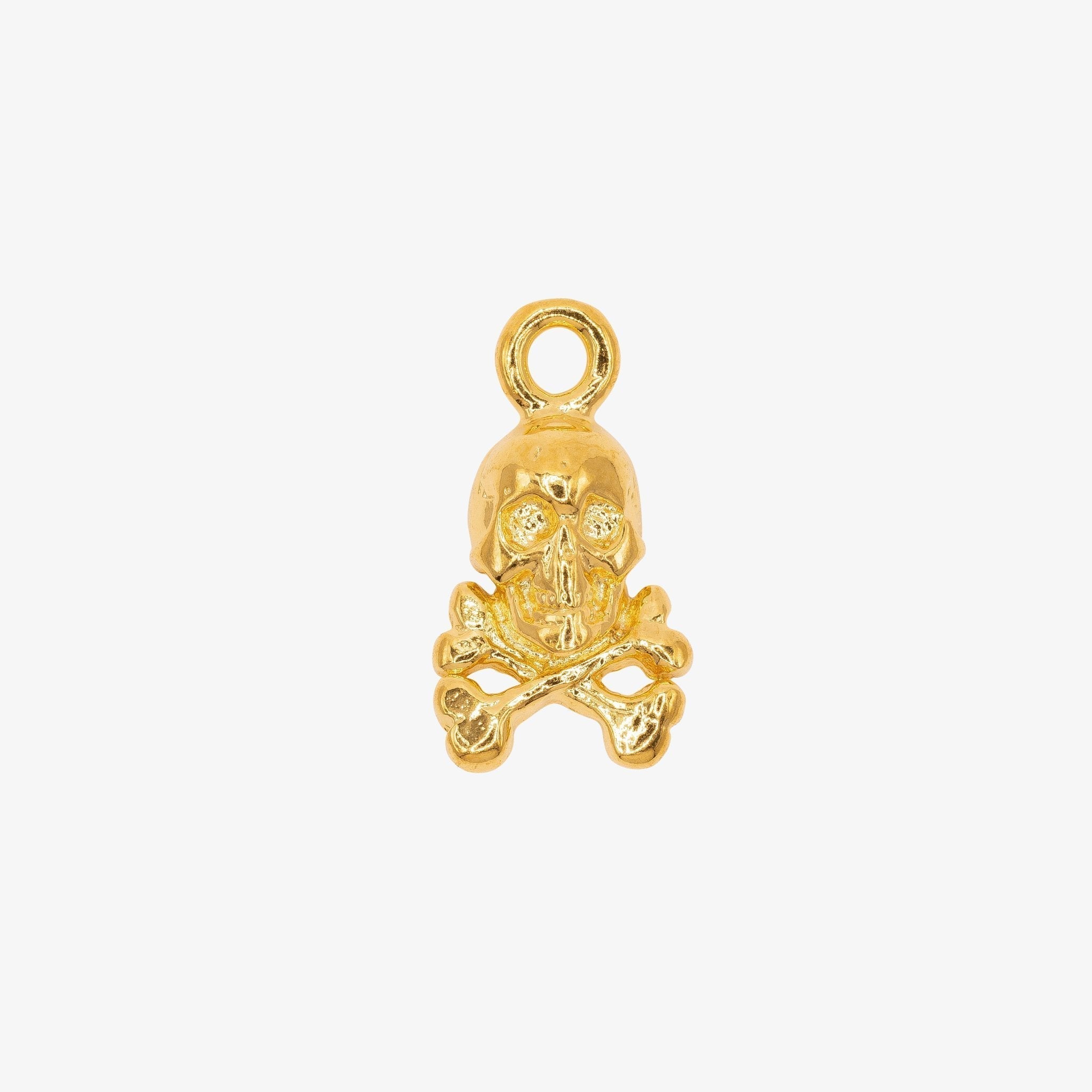 Skull and Bones Charm 14K Gold - HarperCrown