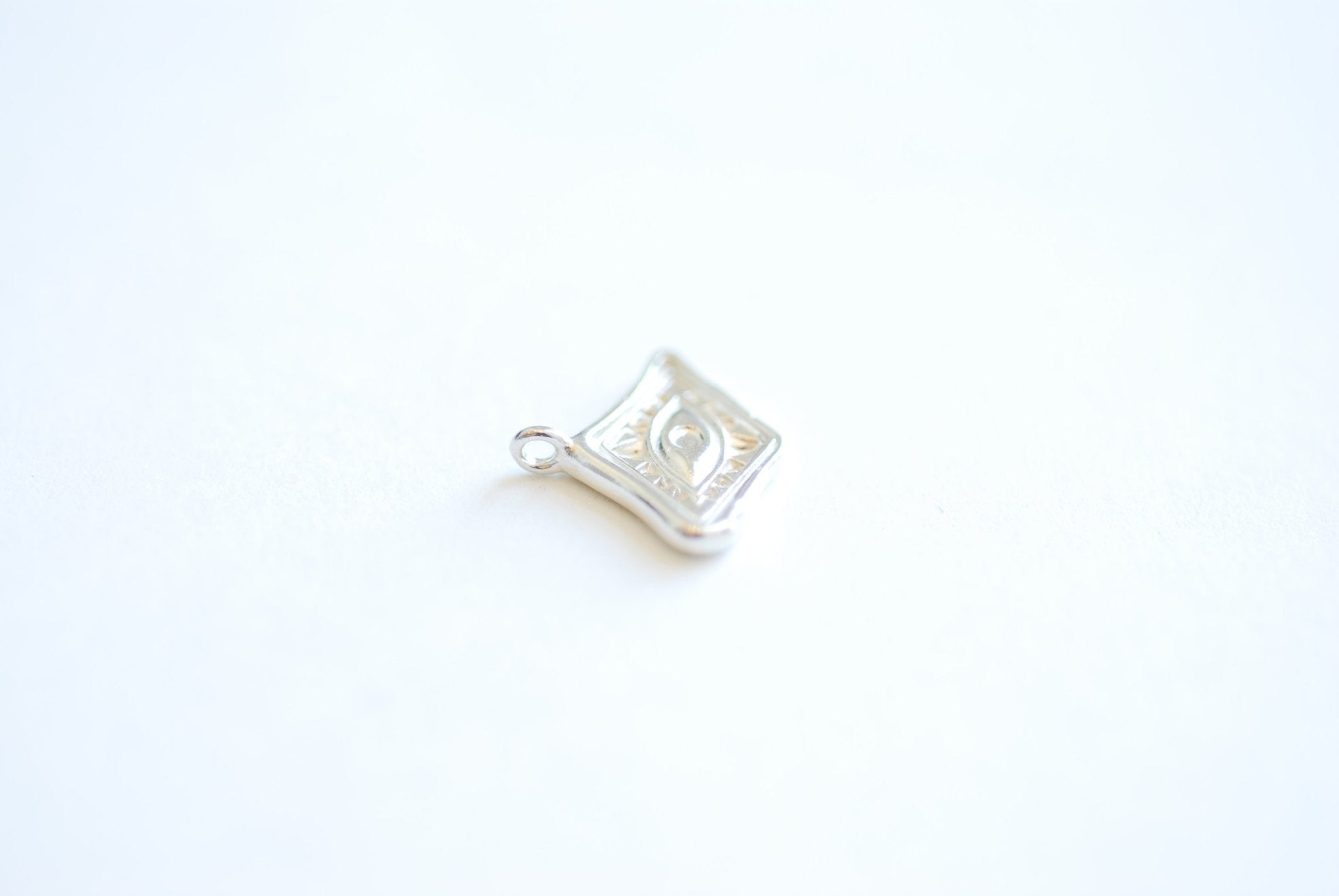 Small Evil Eye Charm - 18k vermeil gold plated 925 Sterling Silver, Diamond Shaped Evil Eye, Eye of Ra Good luck Protection, DIY Jewelry,495 - HarperCrown