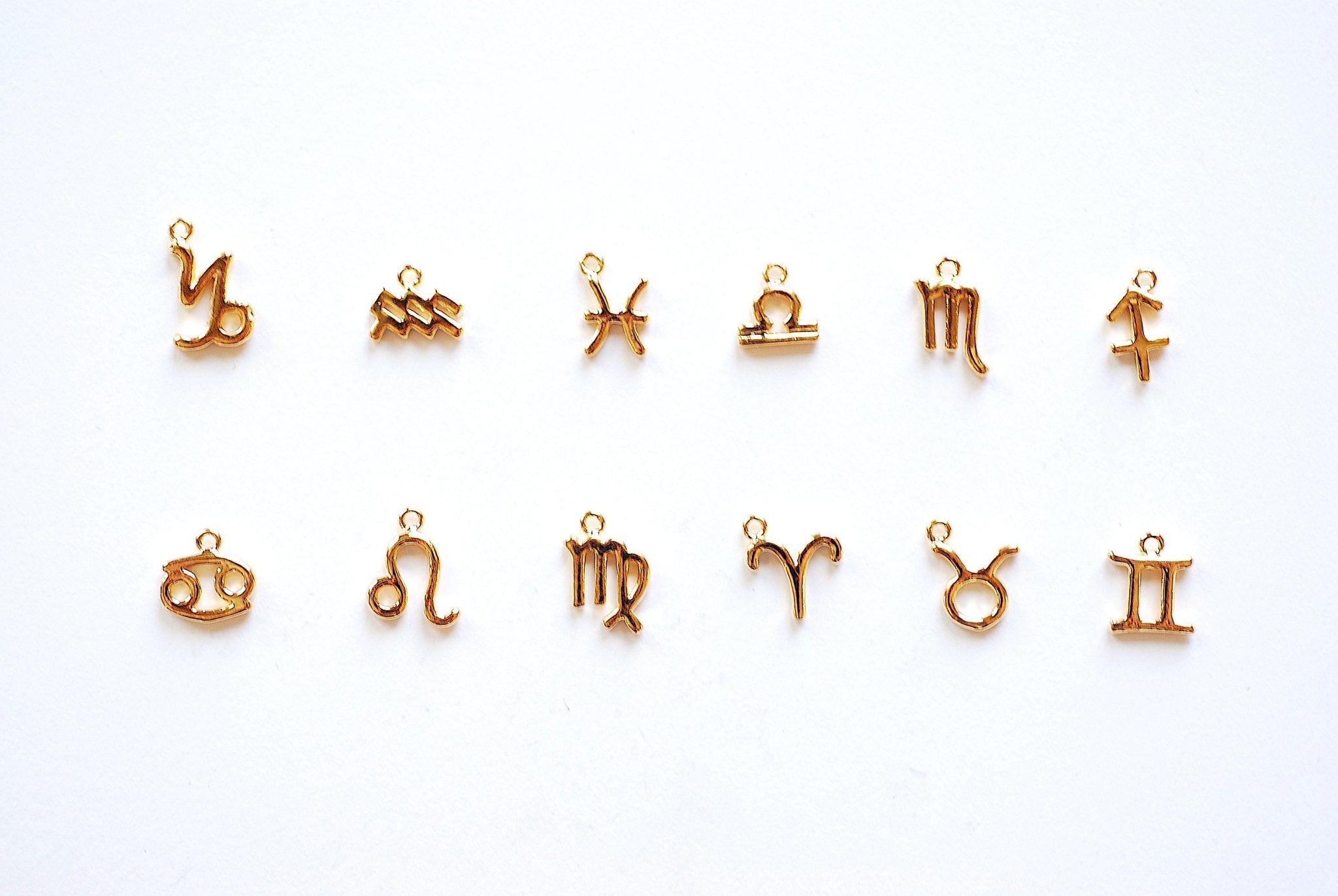 Small Zodiac Charms- Vermeil 18k gold over 925 Sterling Silver, Astrological Zodiac Signs, Zodiac Symbols, Birthday, Horoscope Charm, - HarperCrown