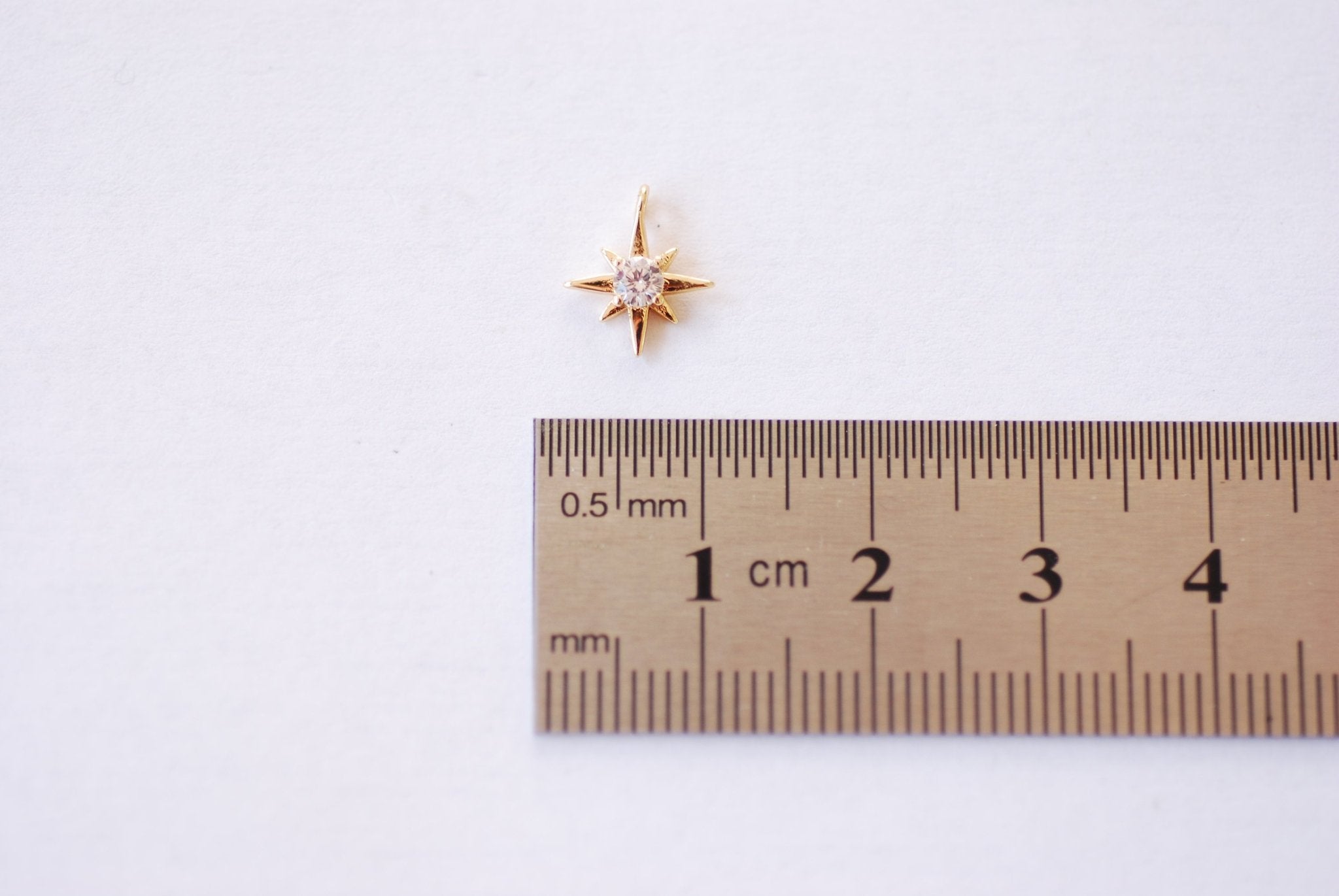 Star Cubic Zirconia Charm - CZ North Shiny Star Starburst Celestial Night Sky Constellation Galaxy HarperCrown Wholesale Charms B169 - HarperCrown