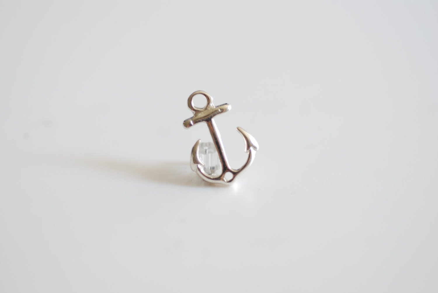 Sterling Silver Anchor Connector -Silver Anchor, Gold or Silver Sideways Anchor Charm, 925 Silver Anchor, Nautical beach Summer Charms, 101 - HarperCrown
