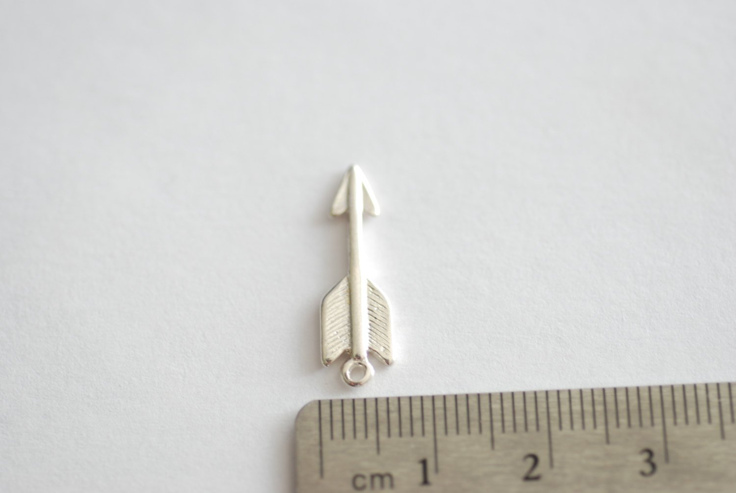 Sterling Silver Arrow Charm, Silver Feather Arrow Pendant, Silver Arrowhead Charm, Arrowhead, 925 Sterling Silver Dangle Arrow Charm, Gold - HarperCrown