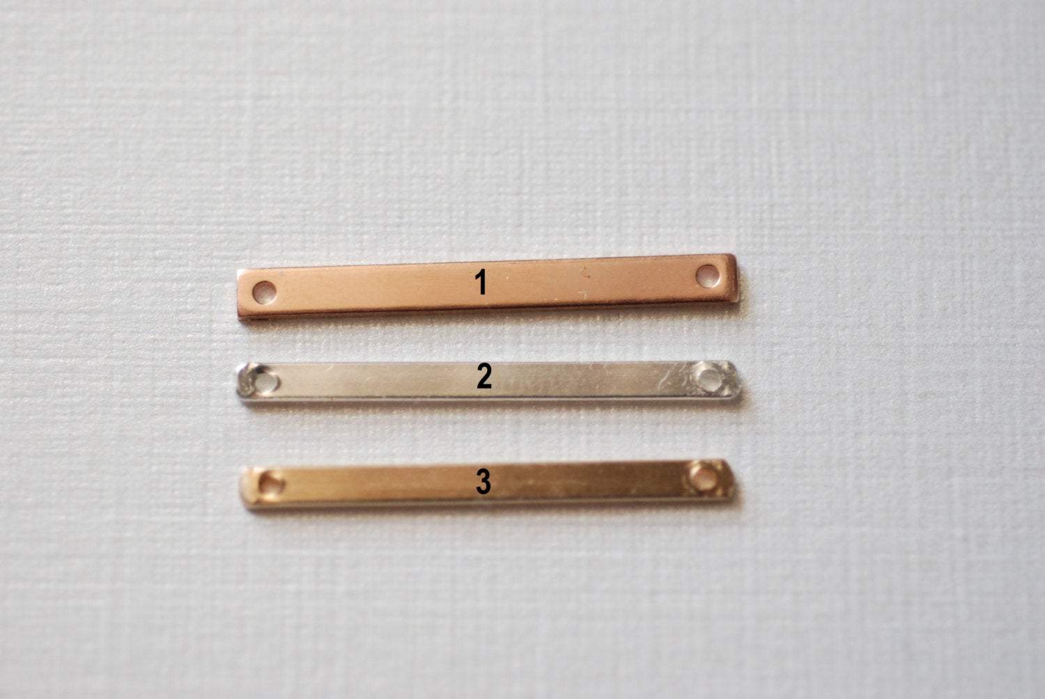 Sterling Silver Bar Connector, Connector 2 holes Bar Link, Blank Long Sterling Silver Bar Connector, horizontal 925 silver bar - HarperCrown