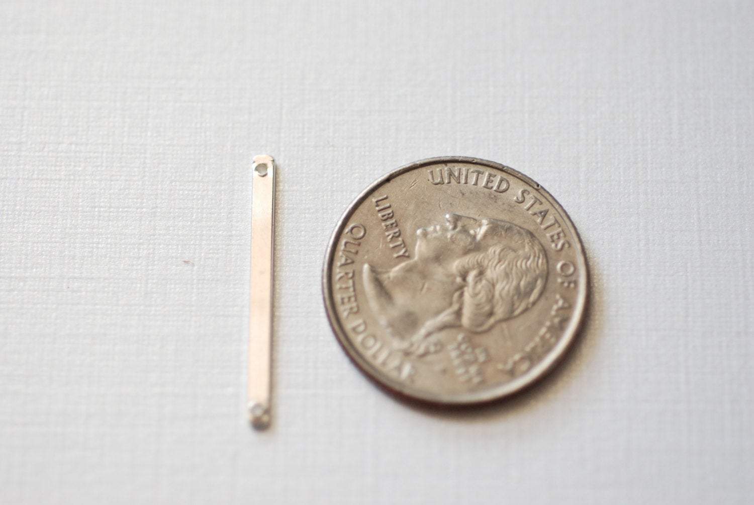 Sterling Silver Bar Connector, Connector 2 holes Bar Link, Blank Long Sterling Silver Bar Connector, horizontal 925 silver bar - HarperCrown