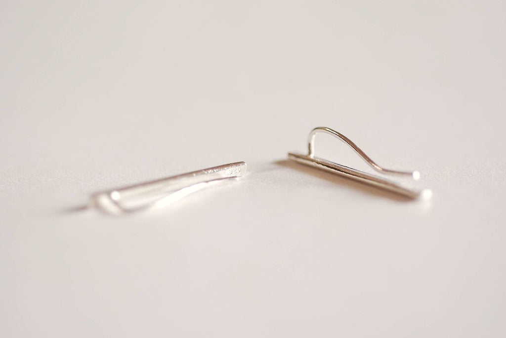 Sterling silver line earrings deals