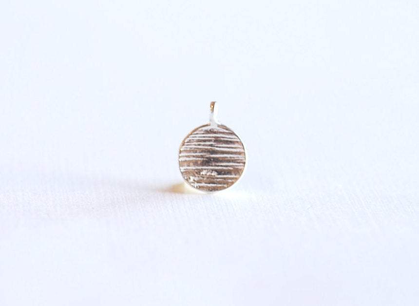 Sterling Silver Blank Disc Charm with Attached Bail - 925 sterling silver, blank disc, silver stamping disc, blank stamping disc, 167 - HarperCrown
