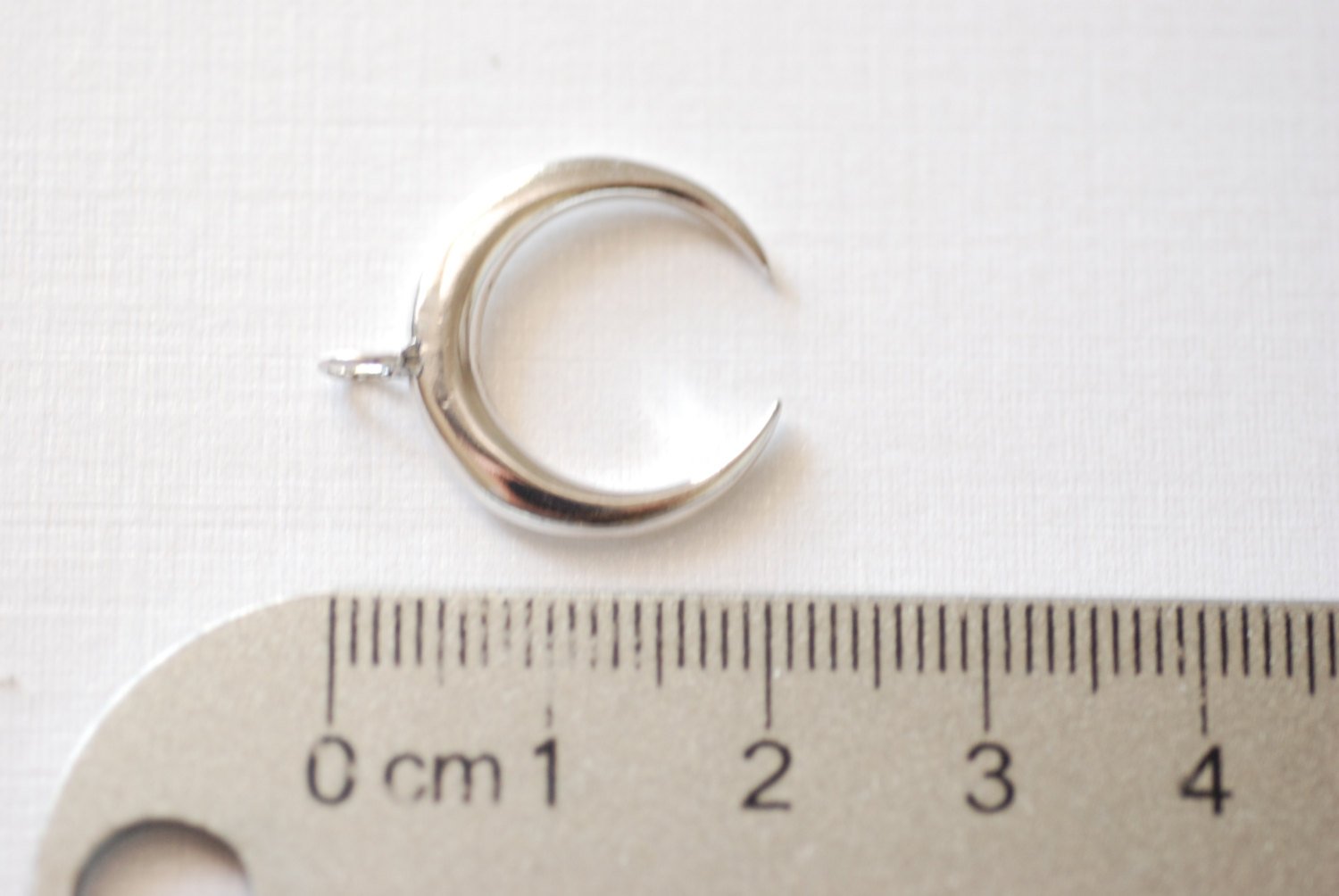 Sterling Silver Crescent Moon Charm - Silver moon charm, Silver half moon charm pendant, Silver Crescent Moon, Silver Tusk Charm, 1 - HarperCrown