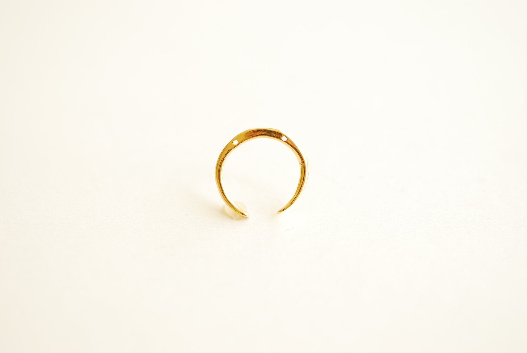 Sterling Silver Crescent Moon Connector Charm- 925 Silver Half Moon Charm Link, Silver moon charm, Silver Tusk Charm, Hammered, Letter C,300 - HarperCrown