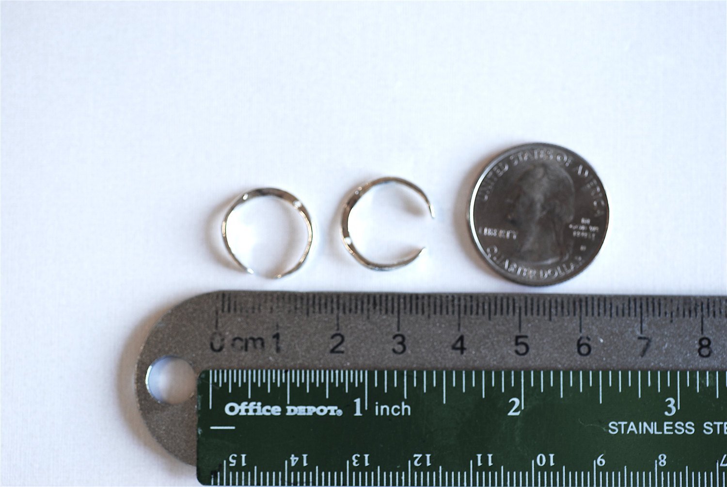 Sterling Silver Crescent Moon Connector Charm- 925 Silver Half Moon Charm Link, Silver moon charm, Silver Tusk Charm, Hammered, Letter C,300 - HarperCrown