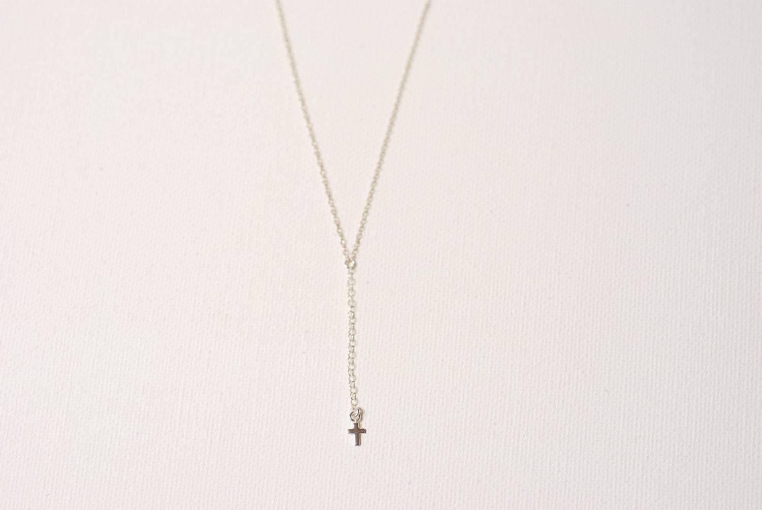 Sterling Silver Cross Rosary,Cross Necklace,Cross Rosary,Communion Gift,Dainty Rosary,Cross Pendant,Communion Jewelry,Minimalist Cross - HarperCrown