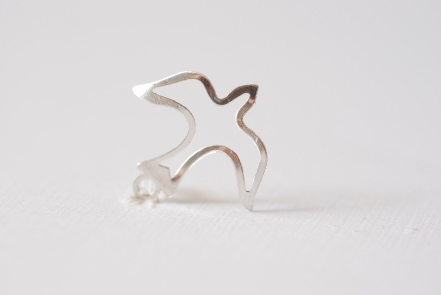 Sterling Silver dove bird charm, Christian Dove Charm, Silver Bird Charm, Gold Filled Dove Pendant, OPEN Sideways Dove Bird, sigma kappa,111 - HarperCrown