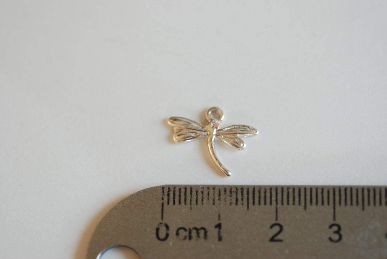 Sterling Silver Dragon Fly Charm, 925 Silver Curved Dragon Fly Charm Pendant, Silver Wing Charm, Silver dragon fly charm - HarperCrown